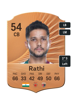 Sumit Rathi EA FC26 Bronze Rare - rated 54