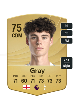 Archie Gray EA FC26 Gold Common - rated 75