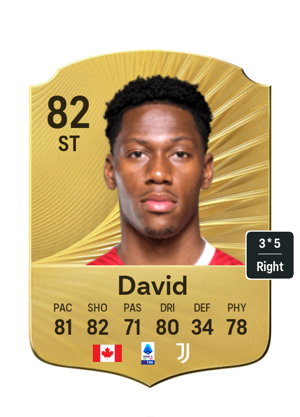 Jonathan David EA FC26 Gold Rare - rated 82