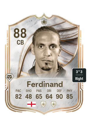 Rio Ferdinand EA FC26 Icon - rated 88