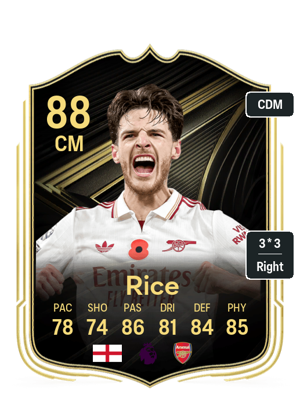 Declan Rice EA fc26 TOTW - rated 88