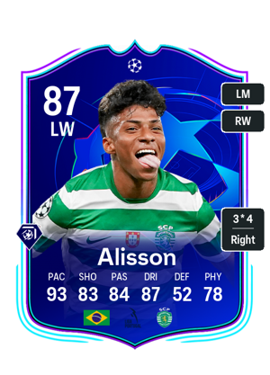 Alisson EA fc26 UCL Primetime - rated 85