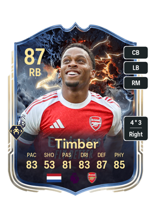 Jurrien Timber EA FC26 Thunderstruck - rated 87