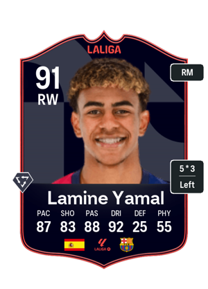 Lamine Yamal EA FC26 POTM La Liga Rated 91 lamine-yamal-ea-fc26-potm-la-liga-rated-91
