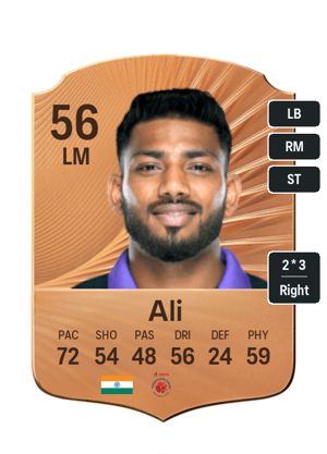 Rahim Ali EA FC26 Bronze Rare - rated 56