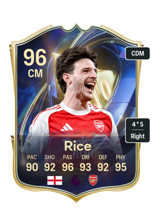 Declan Rice EA FC26 TOTS Champions - rated 96