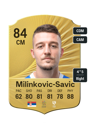 Sergej Milinkovic-Savic EA FC26 Gold Rare - rated 84