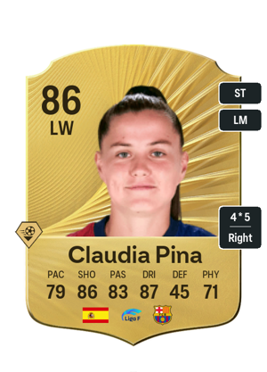 Claudia Pina EA FC26 Gold Rare - rated 86