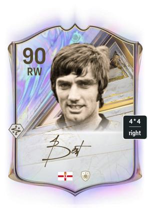Sprinter Game Icon George Best 90 RW Icon FC 27 Price, In-Game Stats, Chemistry ...