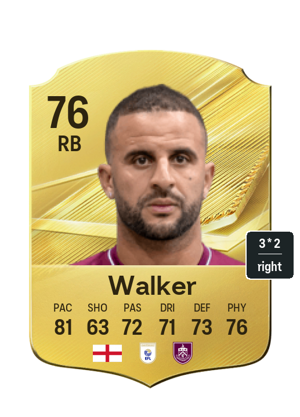 Kyle Walker 76 Gold FC 27 Price, In-Game Stats & PlayStyles | FUTWIZ